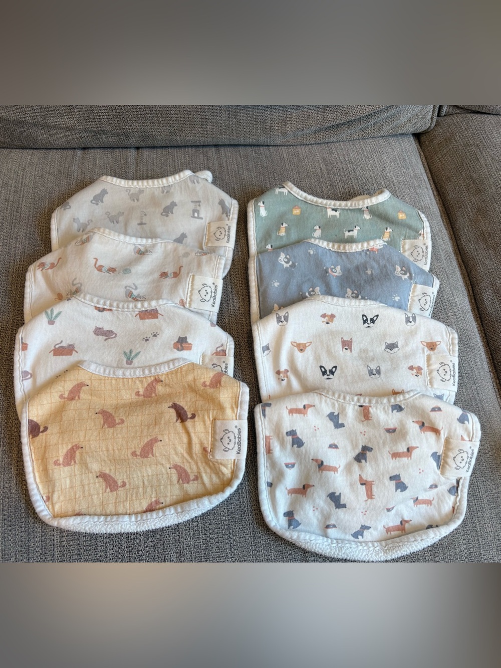 KeaBabies 100% Cotton baby bibs, cats and dogs